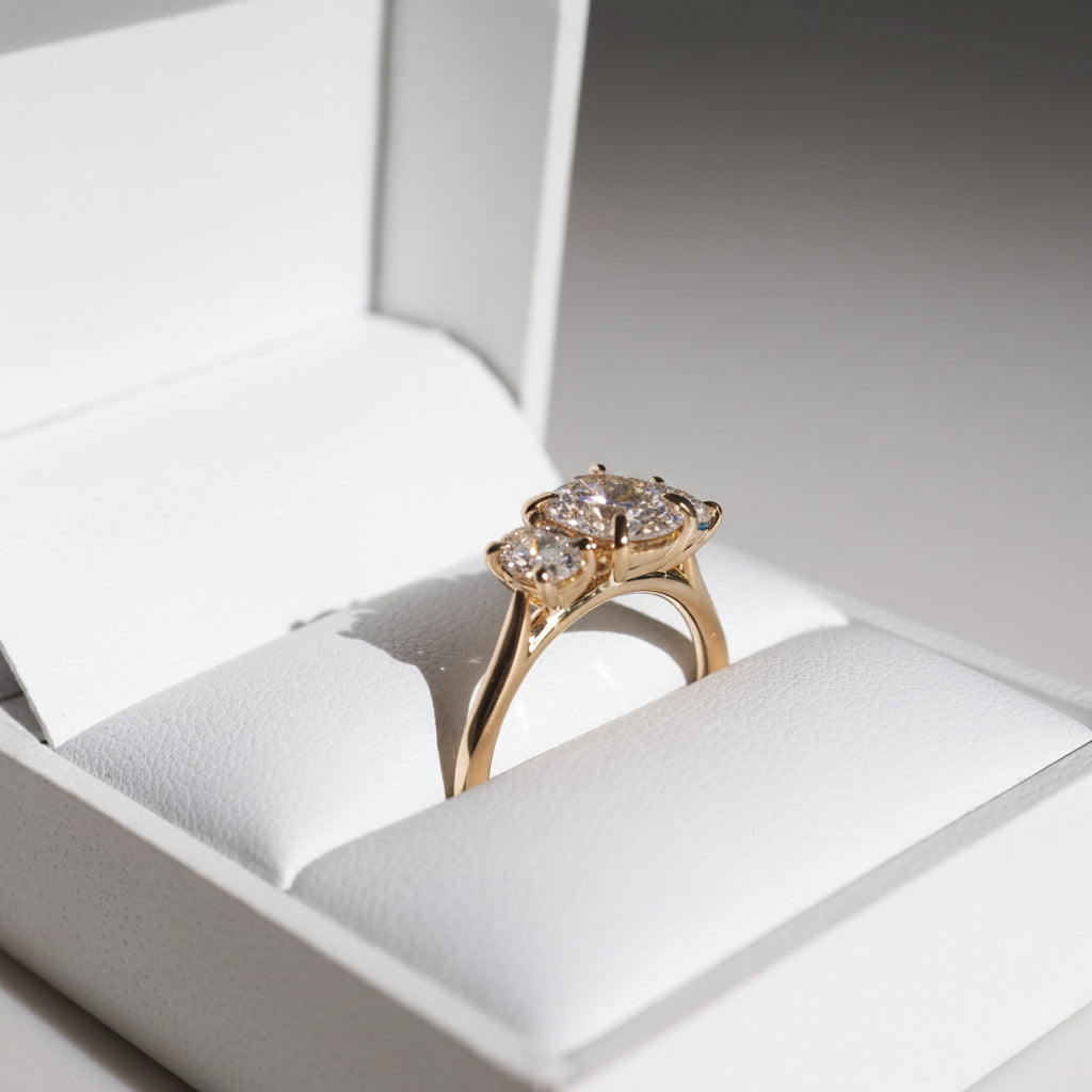 2 CT Emerald Pave Moissanite Engagement Ring