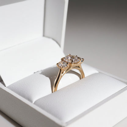 2 CT Emerald Pave Moissanite Engagement Ring