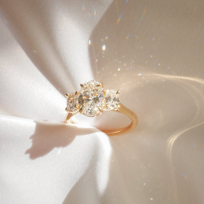 2 CT Emerald Pave Moissanite Engagement Ring
