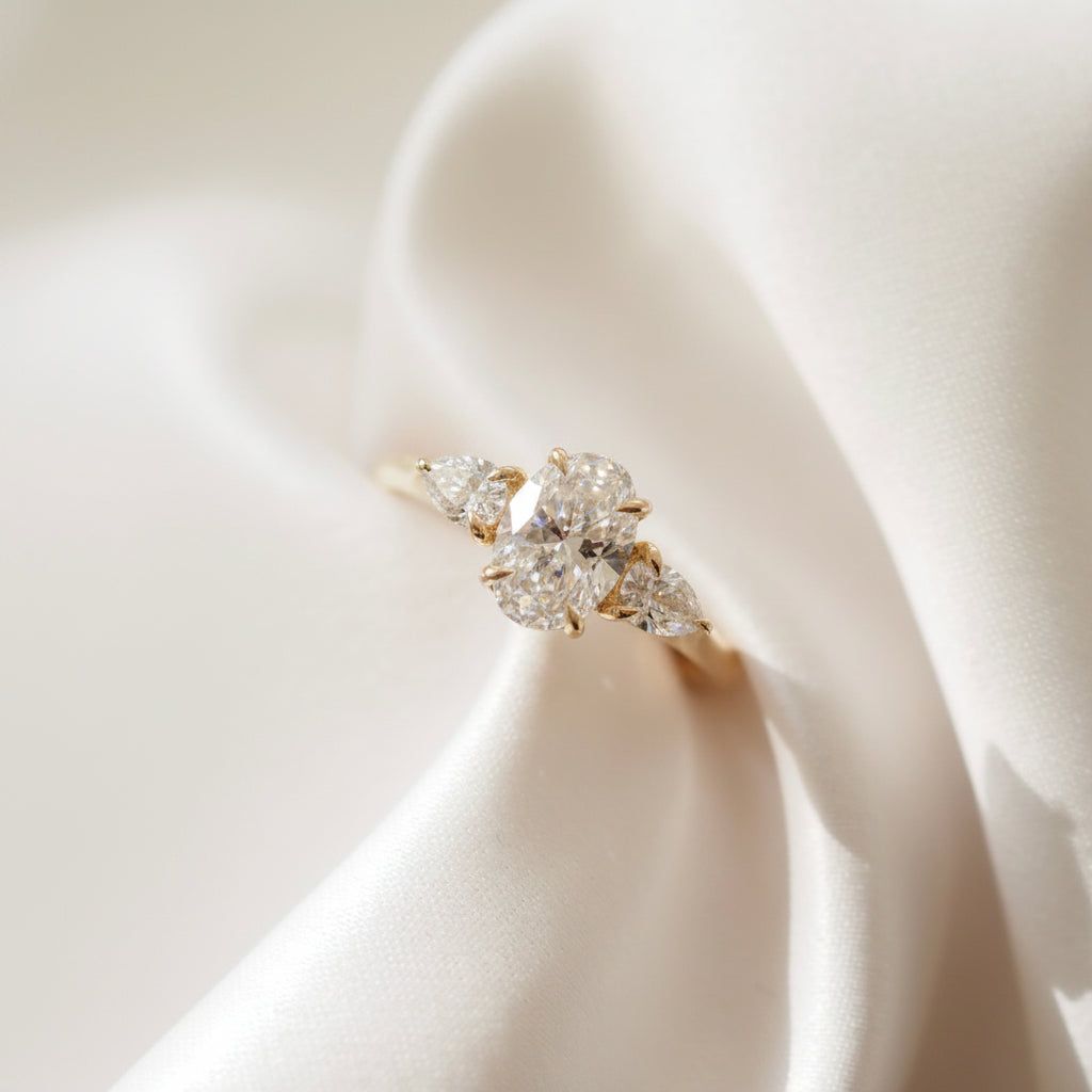 2 CT Emerald Pave Moissanite Engagement Ring