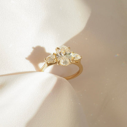 2 CT Emerald Pave Moissanite Engagement Ring