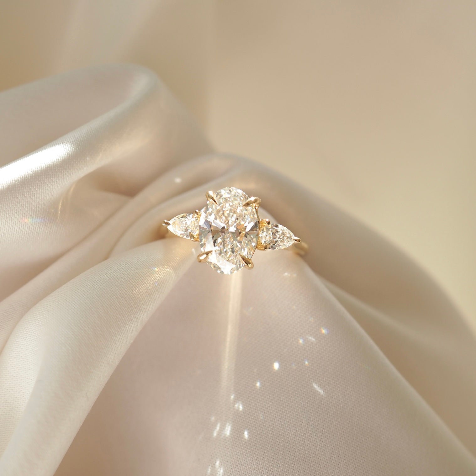 2 CT Emerald Pave Moissanite Engagement Ring
