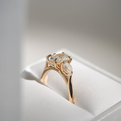 2 CT Emerald Pave Moissanite Engagement Ring