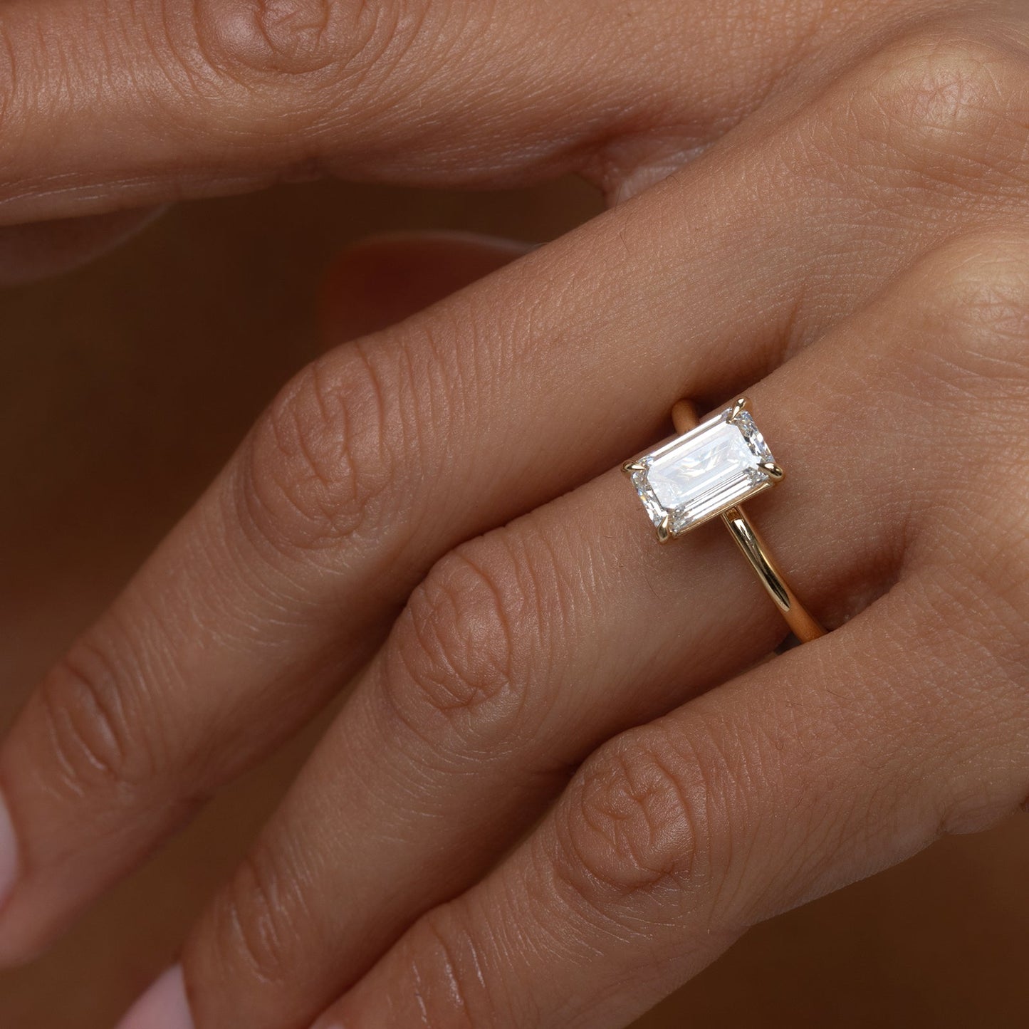 2 CT Emerald Pave Moissanite Engagement Ring