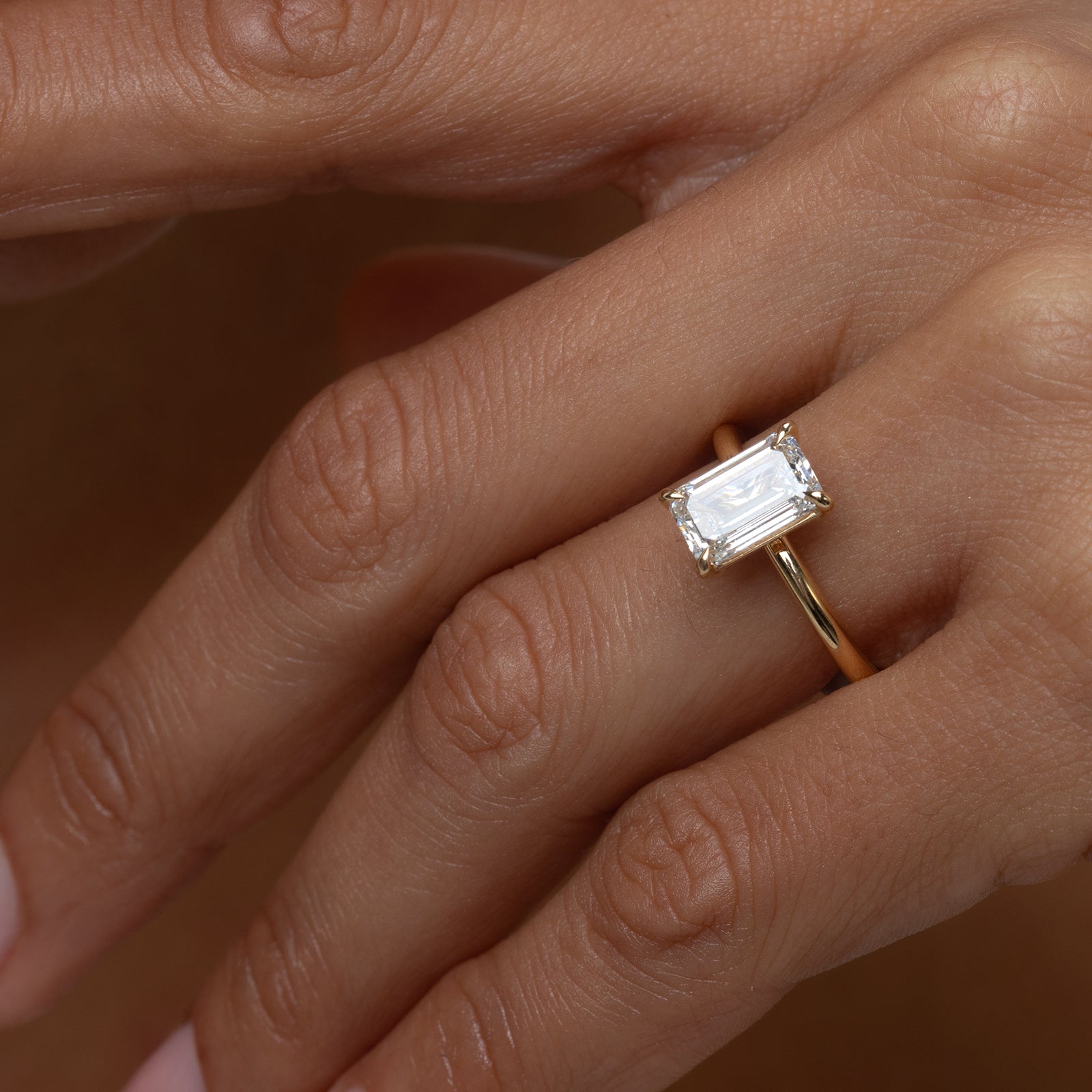 2 CT Emerald Pave Moissanite Engagement Ring