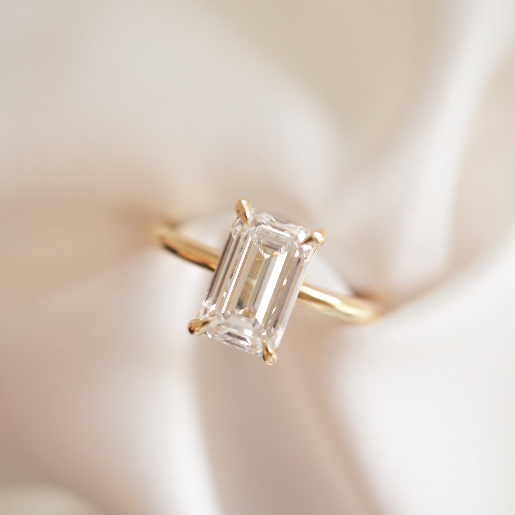 2 CT Emerald Pave Moissanite Engagement Ring