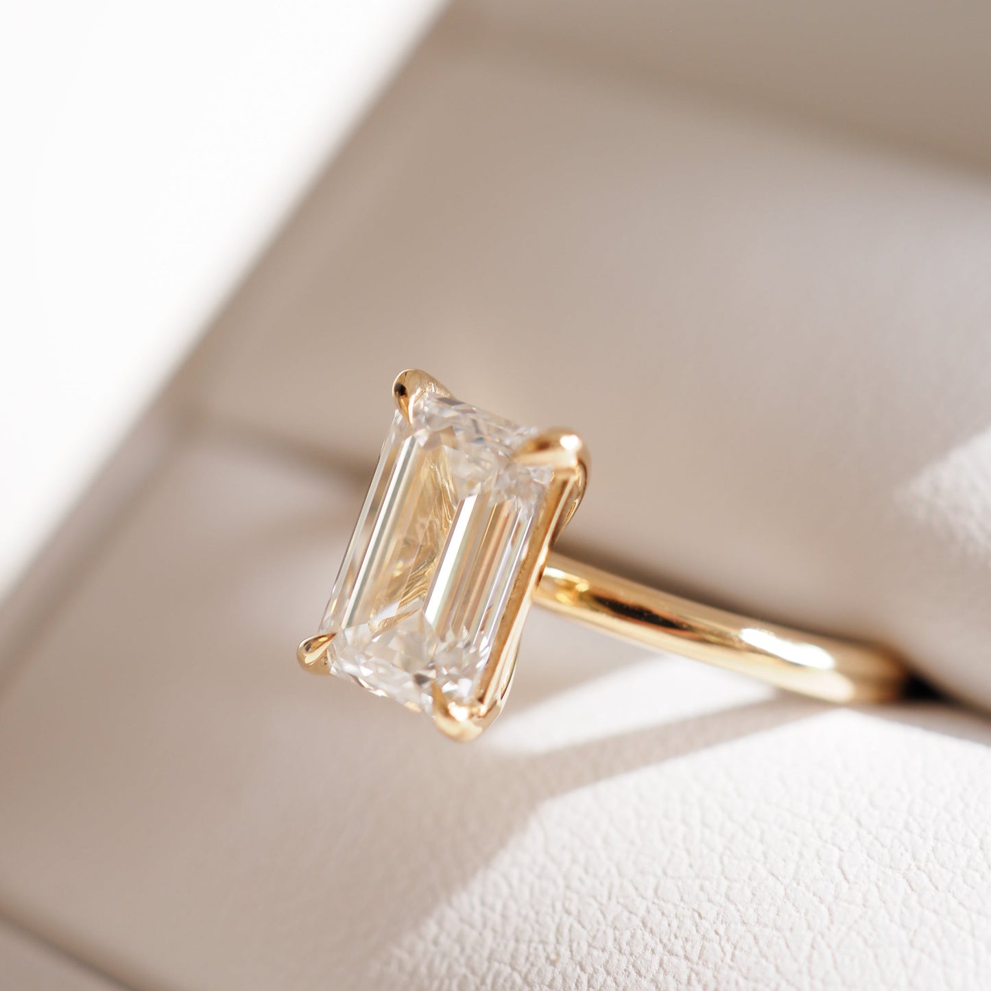 2 CT Emerald Pave Moissanite Engagement Ring