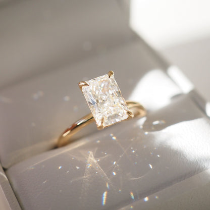 2 CT Emerald Pave Moissanite Engagement Ring