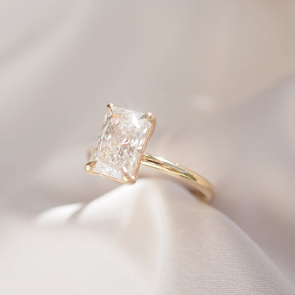 2 CT Emerald Pave Moissanite Engagement Ring