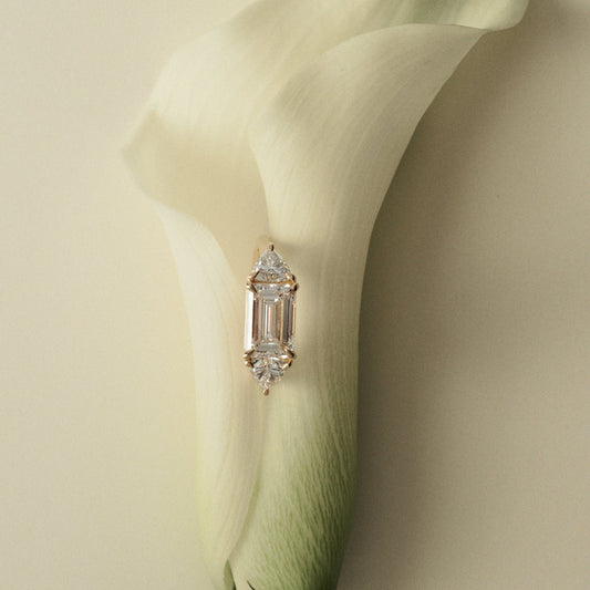 2 CT Emerald Pave Moissanite Engagement Ring