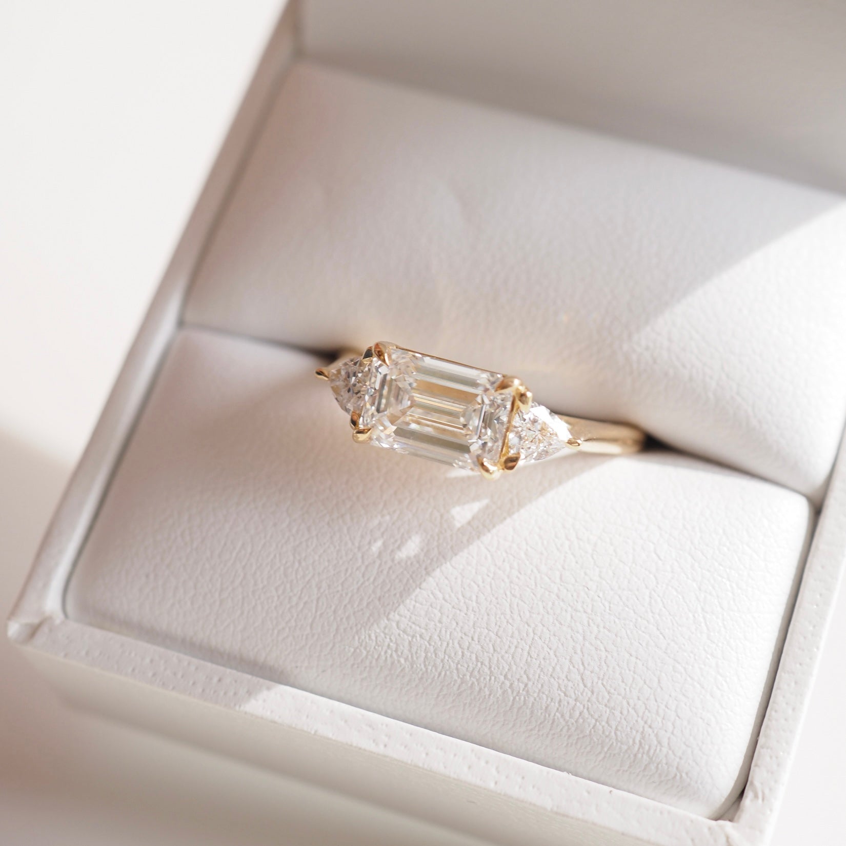 2 CT Emerald Pave Moissanite Engagement Ring