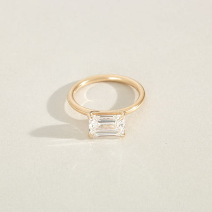 2 CT Emerald Pave Moissanite Engagement Ring