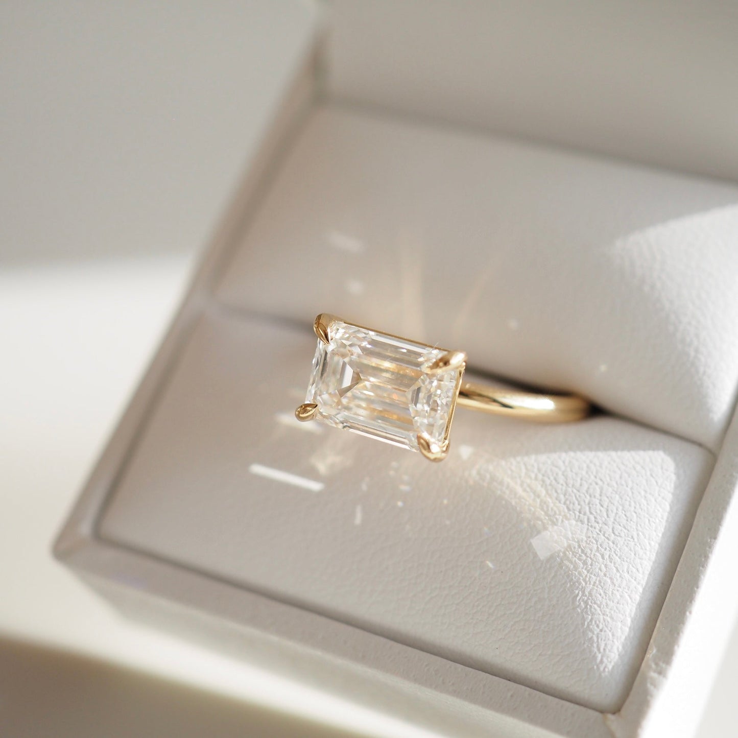2 CT Emerald Pave Moissanite Engagement Ring