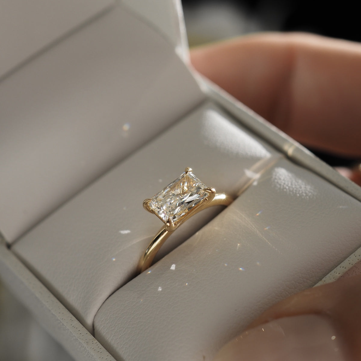 2 CT Emerald Pave Moissanite Engagement Ring