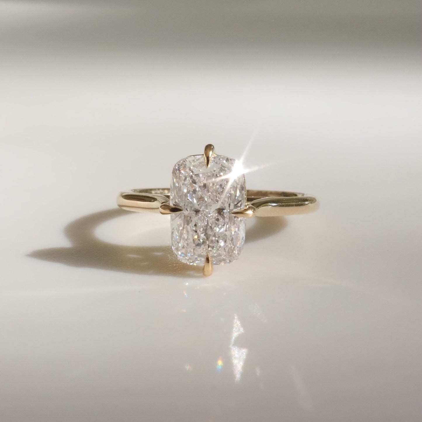 2 CT Emerald Pave Moissanite Engagement Ring