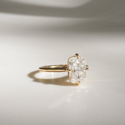 2 CT Emerald Pave Moissanite Engagement Ring