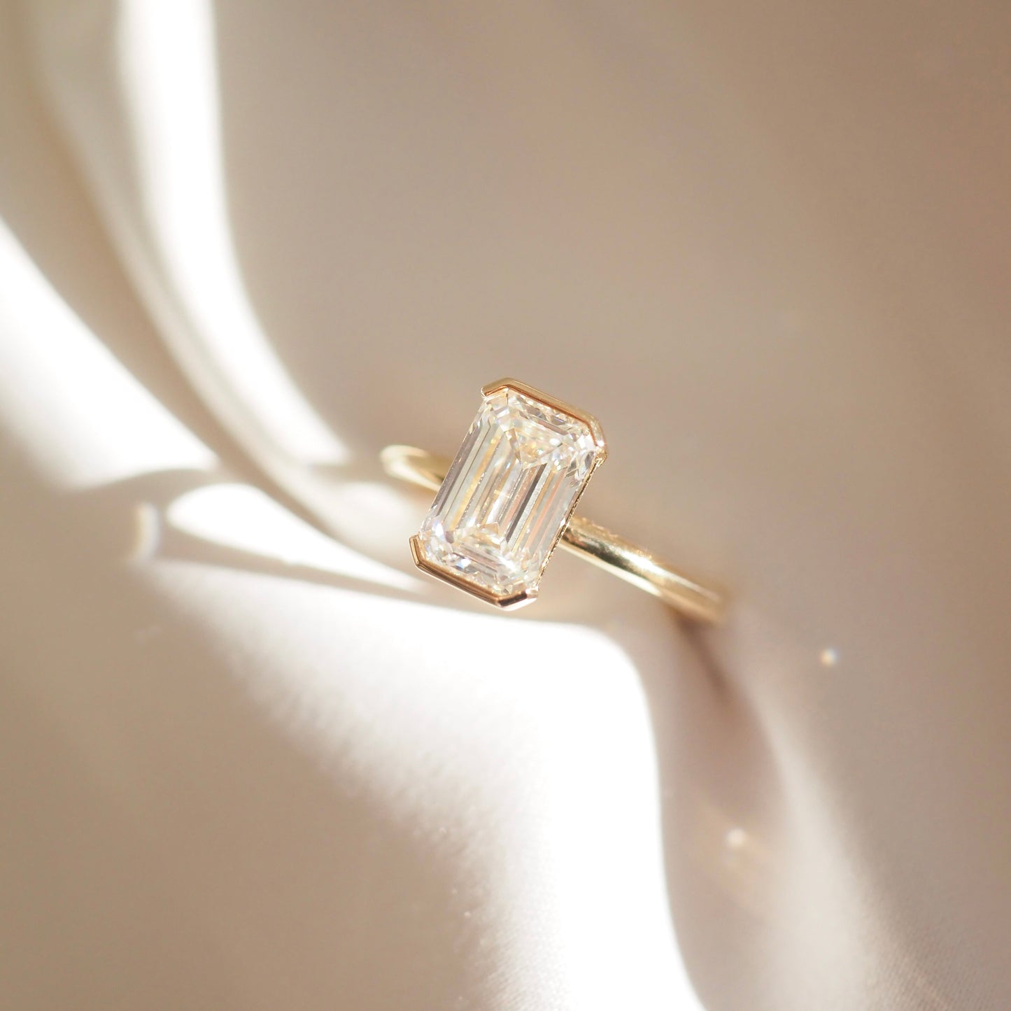 2 CT Emerald Pave Moissanite Engagement Ring