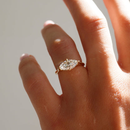 2 CT Emerald Pave Moissanite Engagement Ring