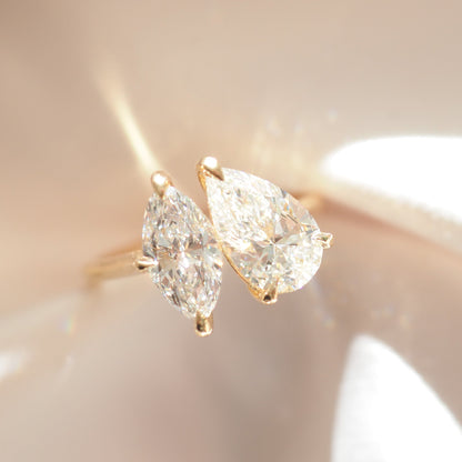 2 CT Emerald Pave Moissanite Engagement Ring