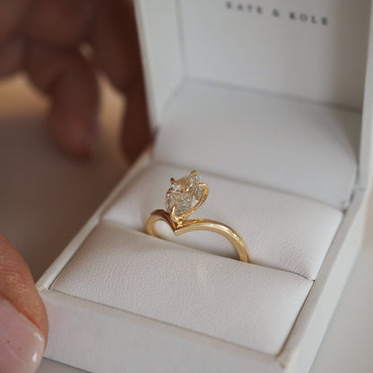2 CT Emerald Pave Moissanite Engagement Ring
