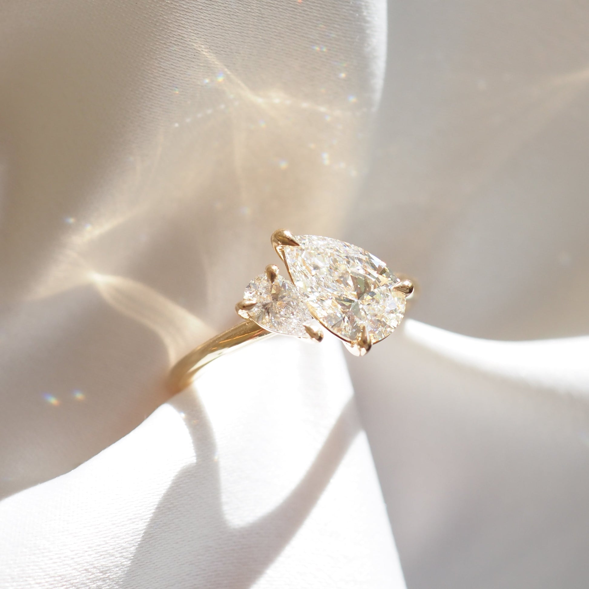 2 CT Emerald Pave Moissanite Engagement Ring