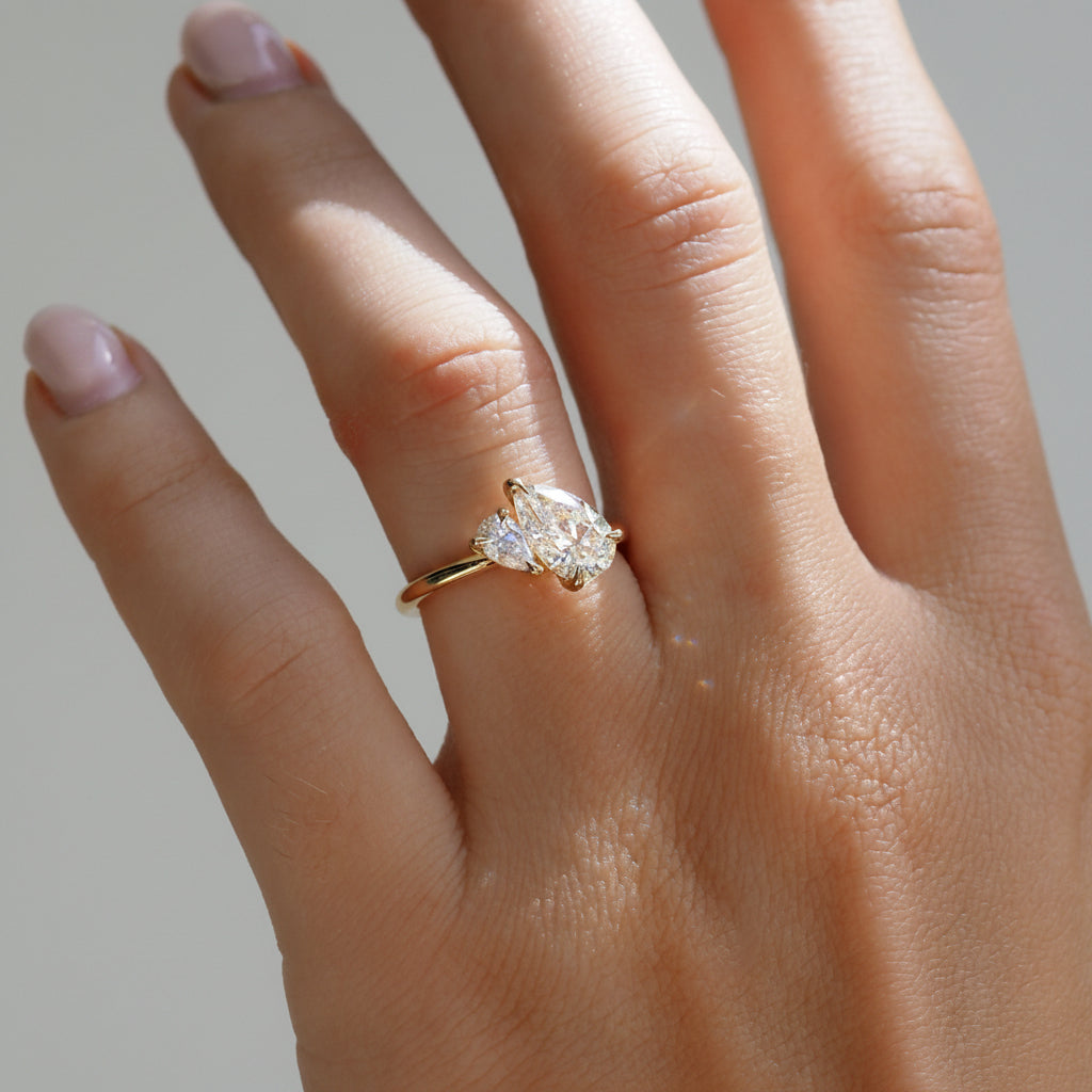 2 CT Emerald Pave Moissanite Engagement Ring