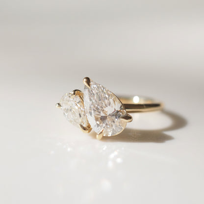 2 CT Emerald Pave Moissanite Engagement Ring