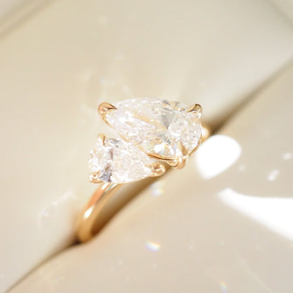 2 CT Emerald Pave Moissanite Engagement Ring