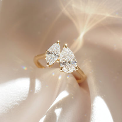 2 CT Emerald Pave Moissanite Engagement Ring