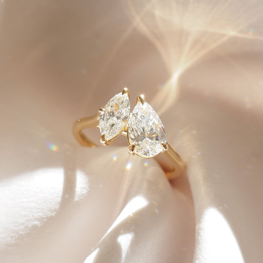 2 CT Emerald Pave Moissanite Engagement Ring