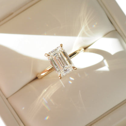 2 CT Emerald Pave Moissanite Engagement Ring
