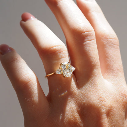 2 CT Emerald Pave Moissanite Engagement Ring