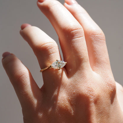 2 CT Emerald Pave Moissanite Engagement Ring