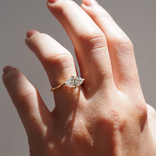 2 CT Emerald Pave Moissanite Engagement Ring