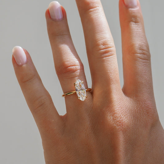 2 CT Emerald Pave Moissanite Engagement Ring