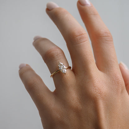 2 CT Emerald Pave Moissanite Engagement Ring