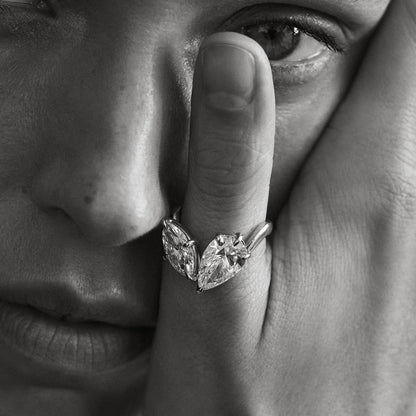 2 CT Emerald Pave Moissanite Engagement Ring