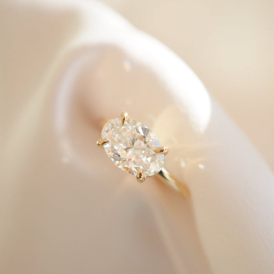 2 CT Emerald Pave Moissanite Engagement Ring