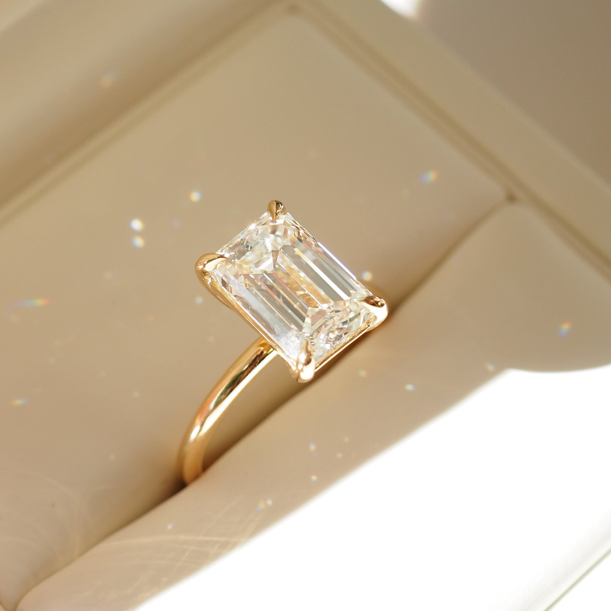 2 CT Emerald Pave Moissanite Engagement Ring