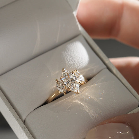2 CT Emerald Pave Moissanite Engagement Ring