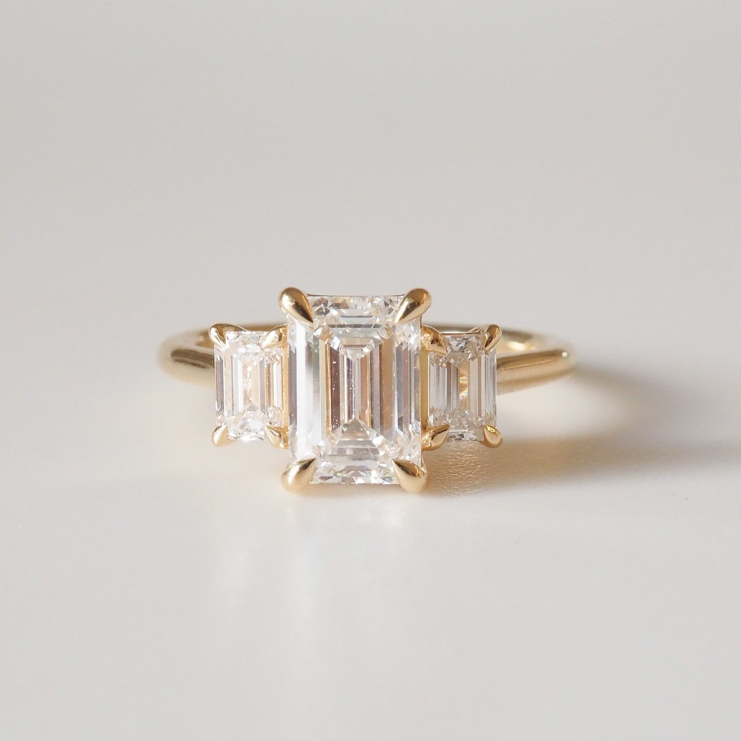 2 CT Emerald Pave Moissanite Engagement Ring