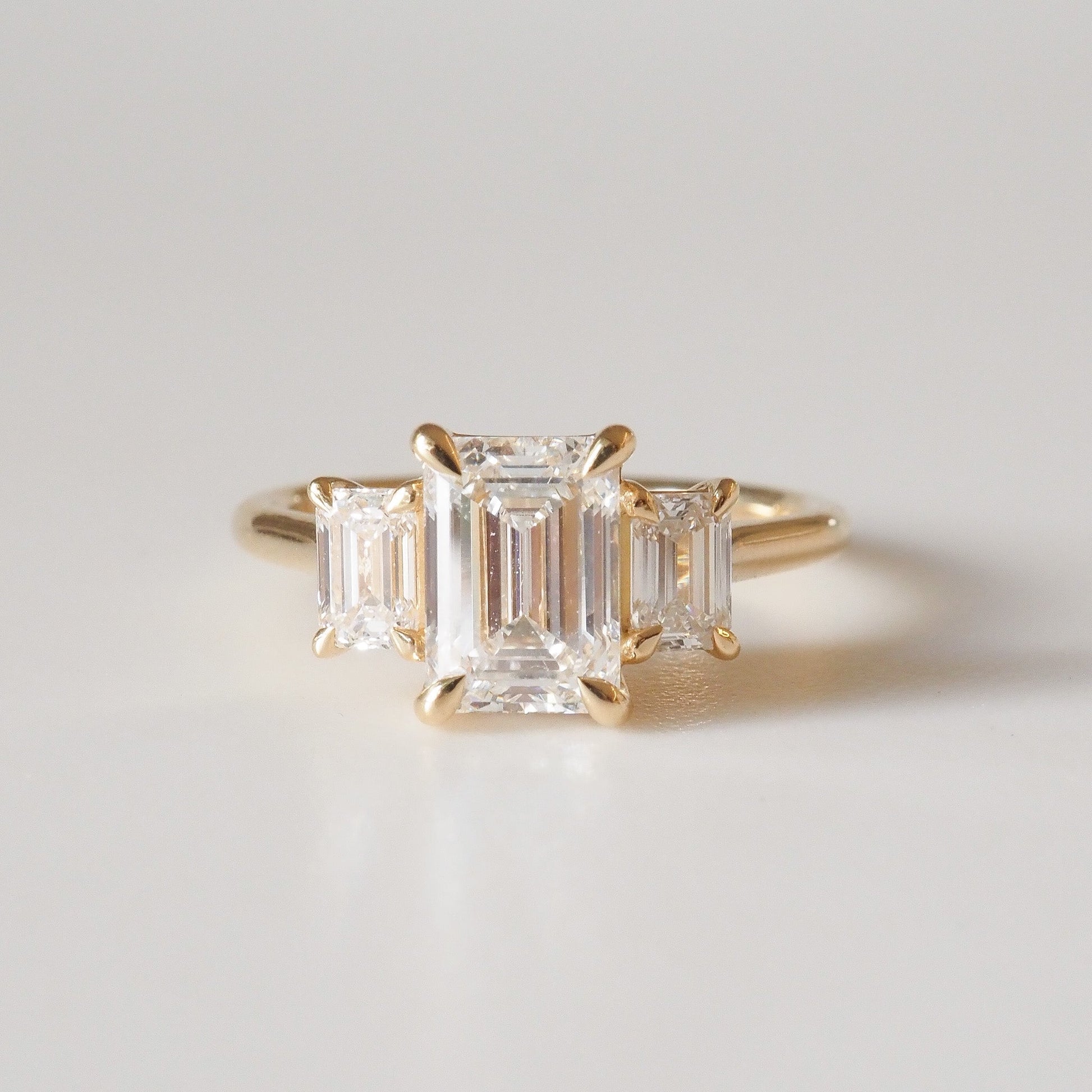 2 CT Emerald Pave Moissanite Engagement Ring