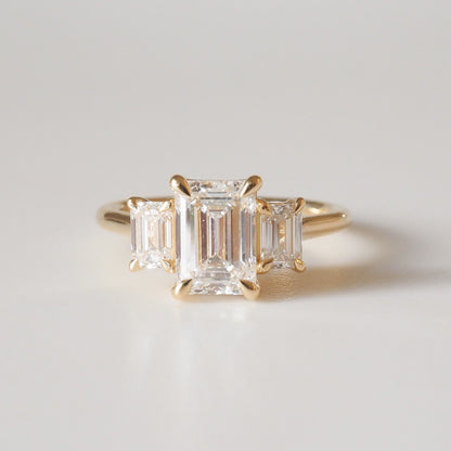 2 CT Emerald Pave Moissanite Engagement Ring