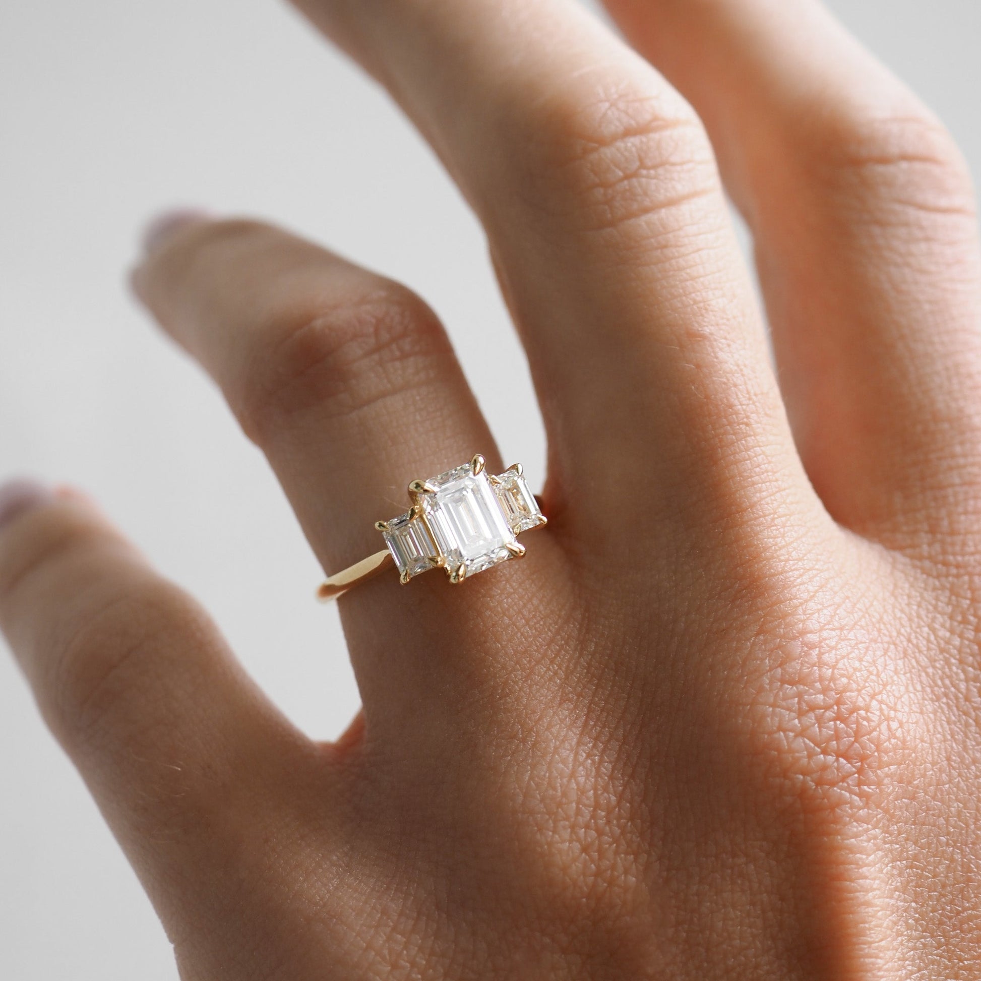 2 CT Emerald Pave Moissanite Engagement Ring