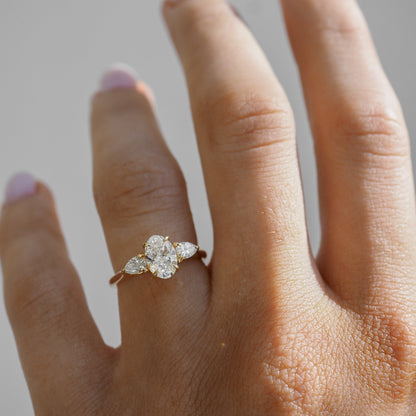 2 CT Emerald Pave Moissanite Engagement Ring