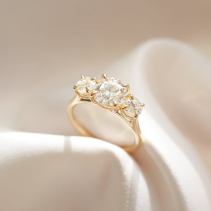 2 CT Emerald Pave Moissanite Engagement Ring