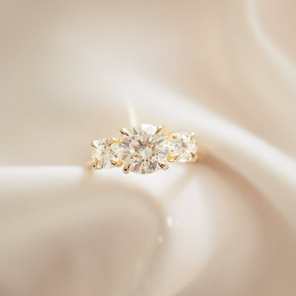 2 CT Emerald Pave Moissanite Engagement Ring