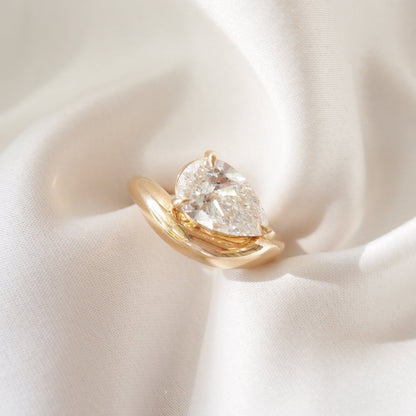 2 CT Emerald Pave Moissanite Engagement Ring