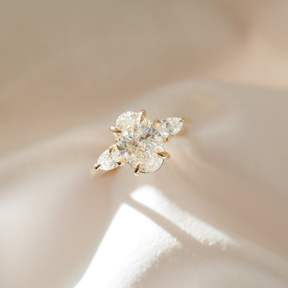 2 CT Emerald Pave Moissanite Engagement Ring