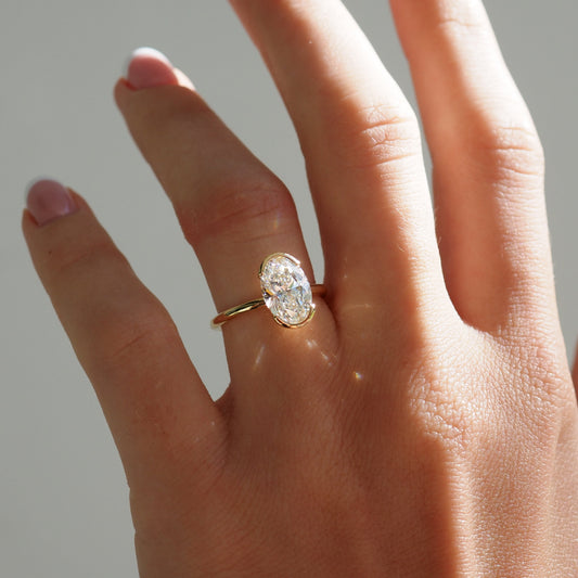 2 CT Emerald Pave Moissanite Engagement Ring
